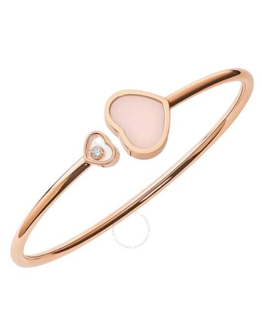 Chopard Pink Happy Hearts Ladies 18K Rose Diamond Bangle, Size M
