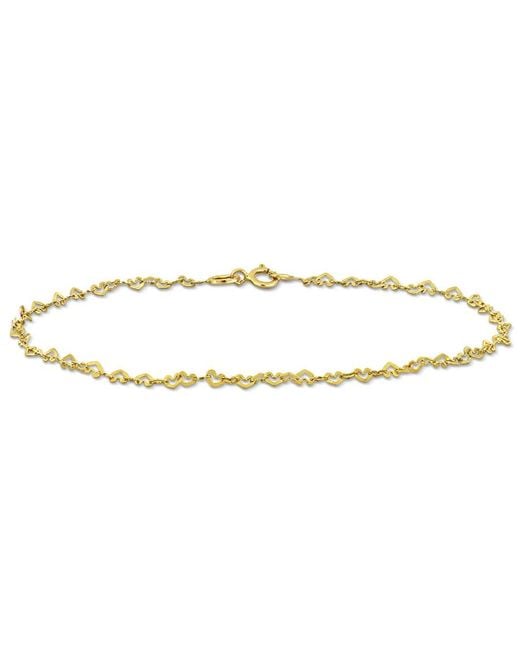 Amour Metallic 2Mm Heart Link Anklet