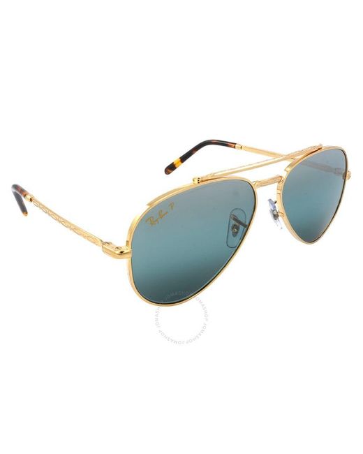 Ray-Ban New Aviator Polarized Clear Gradient Dark Blue Sunglasses Rb3625 9196g6 55