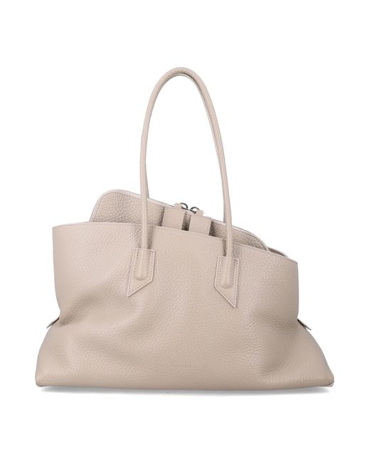The Attico Natural La Passeggiata Medium Grainy Leather Tote
