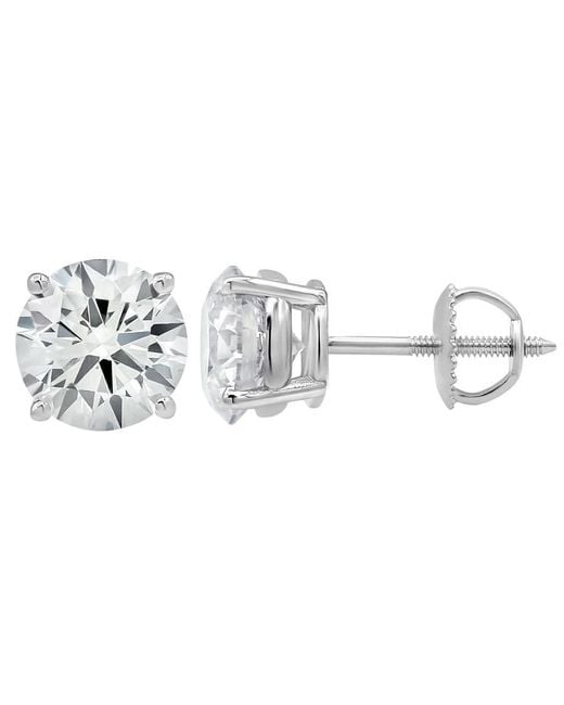 Brilliant Diamond Metallic 14Kt 3.00 Carat Round Cut Lab Grown Diamond Stud Earrings For for men