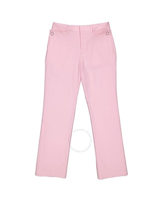 Burberry Pink Wide-leg Tumbled Wool Tailored Trousers, Brand Size 48 (waist Size ") for men
