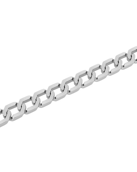 Robert Alton Metallic Stainless Steel Hexagon Link Bracelet for men