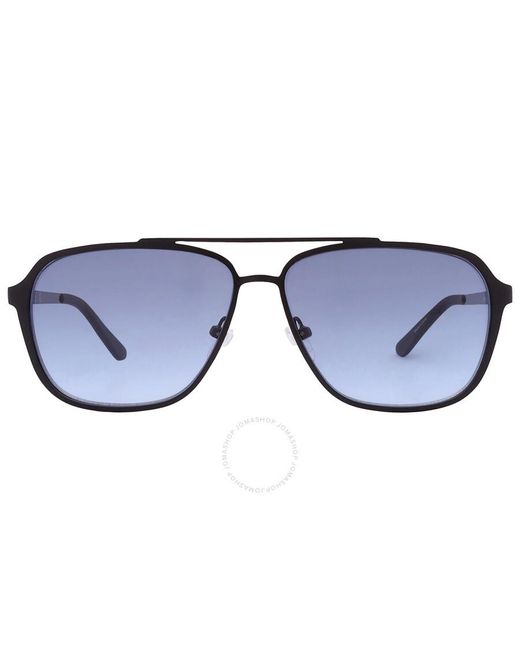 Guess Factory Metallic Blue Gradient Navigator Sunglasses Gf0184 02w 60 for men