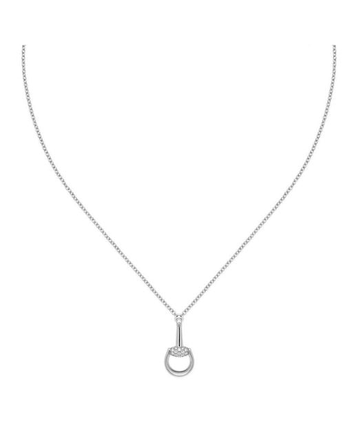 Gucci Metallic Horsebit 18K Diamond Necklace