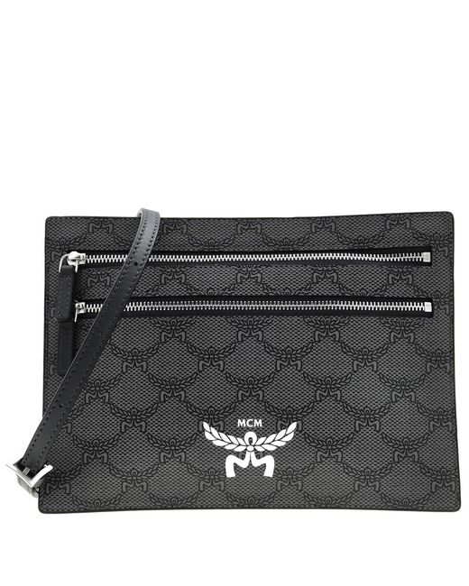 MCM Black Lauretos Small Himmel Crossbody Pouch for men