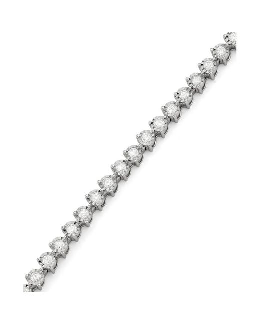 Brilliant Diamond Metallic 14Kt 3.00 Cttw Lab Grown Diamond Tennis Braceletfor for men