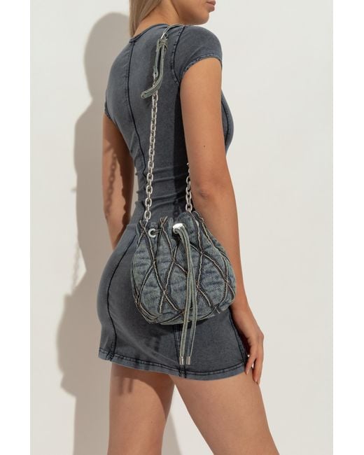 DIESEL Green Shoulder Bag Charm-D Bucket S