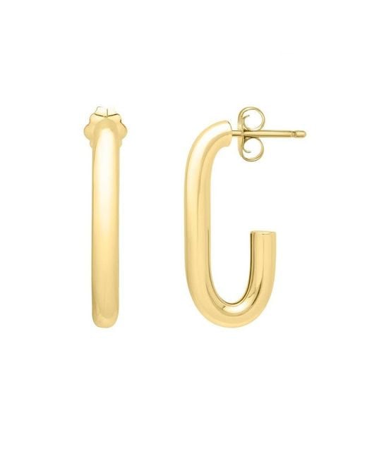 Tresorra Metallic 14K Paperclip Hoop Earrings