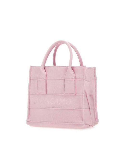 Ferragamo Pink Fabric Beach S Handbag