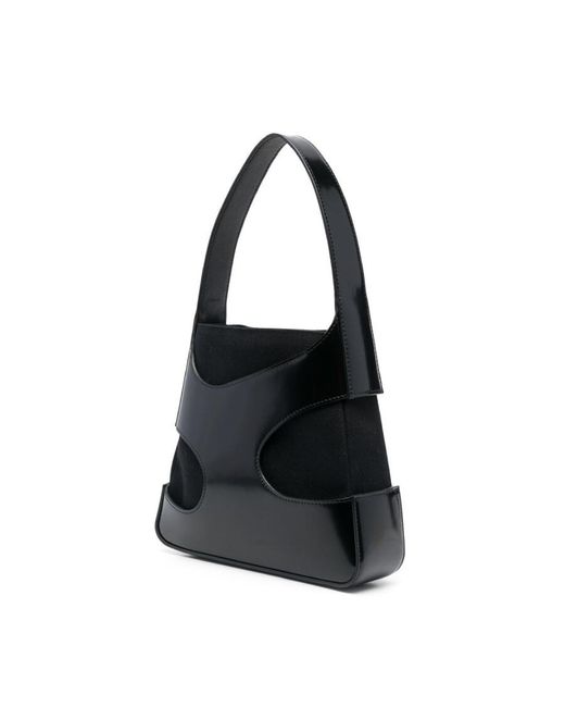 Ferragamo Black Cut-Out Calf Leather Shoulder Bag