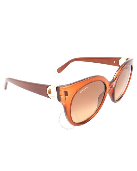 Ferragamo Brown Gradient Butterfly Sunglasses Sf1031s 261 53