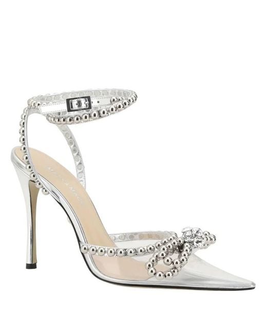 Mach & Mach Metallic Double Bow Embellished Pumps, Brand Size 38 Us