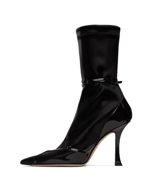 Jimmy Choo Black X Mugler Techno Jersey Ankle Boots, Brand Size 35 Us