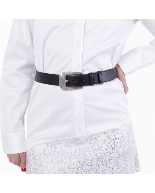 Céline Black Marco Large 35Mm Belt, Cm