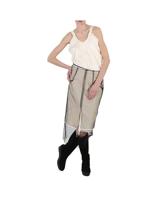 Maison Margiela Multicolor Ladies Ecru Layered Calico Midi Dress