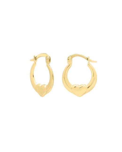 Tresorra Metallic 14K Small Heart Hoop Earrings