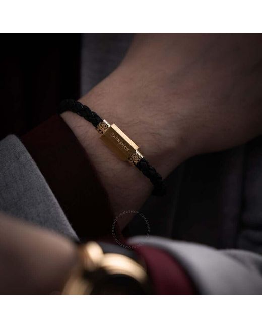 Thomas Earnshaw Black Heritage Longcase Leather Bracelet