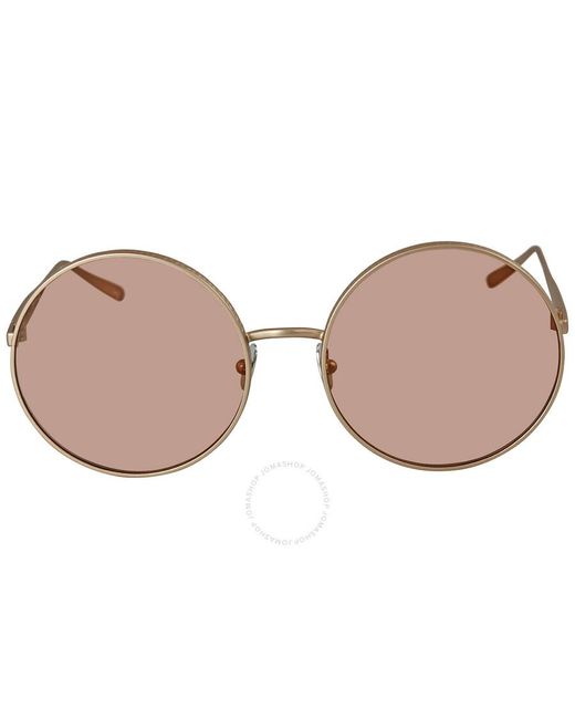 Alaïa Pink Azzedine Brown Round Sunglasses