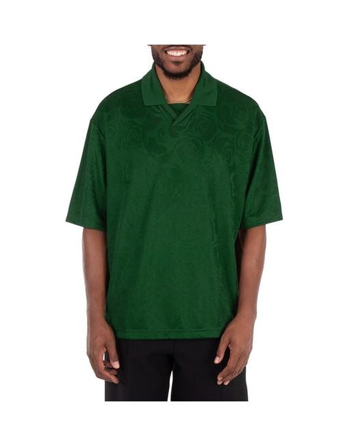 Burberry Green Rose Jacquard Polo Shirt for men