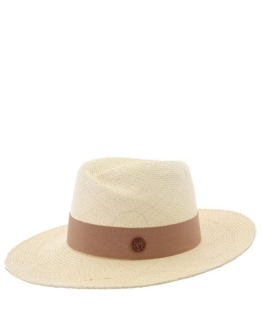Maison Michel Natural Virginie Straw Fedora Hat