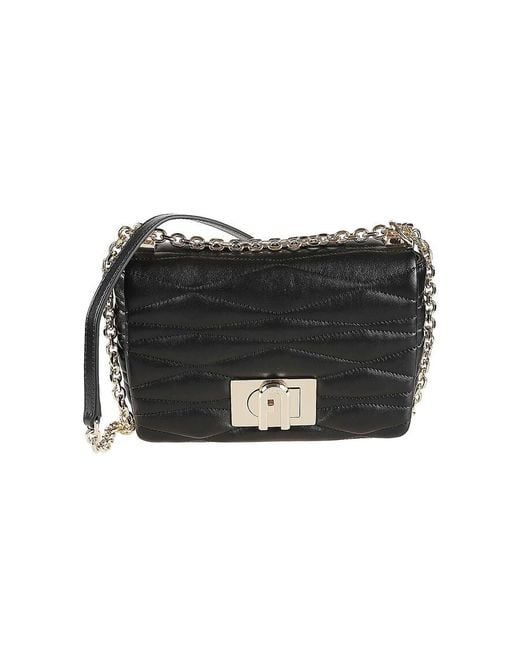 Furla Black Quilted Chain Strap Shoulder Bag