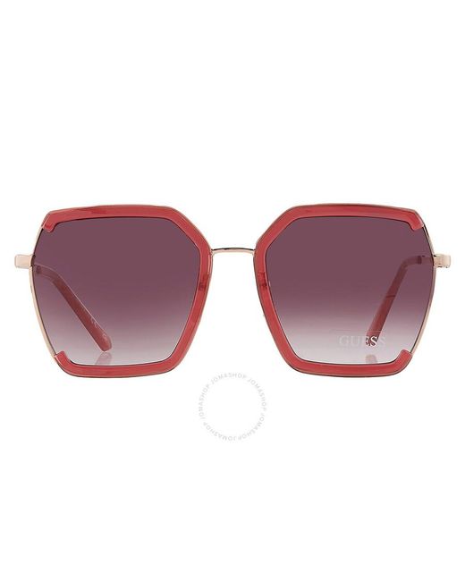 Guess Factory Purple Bordeaux Gradient Butterfly Sunglasses Gf0418 69t 58