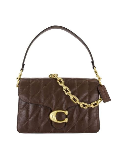 COACH Brown Quilted Cowhide Shoulder Bag
