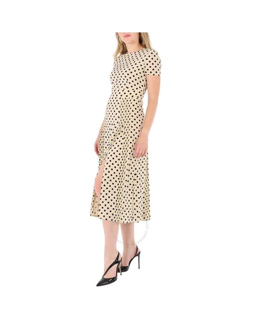 Burberry Natural Corin Silk Polka-dot Dress