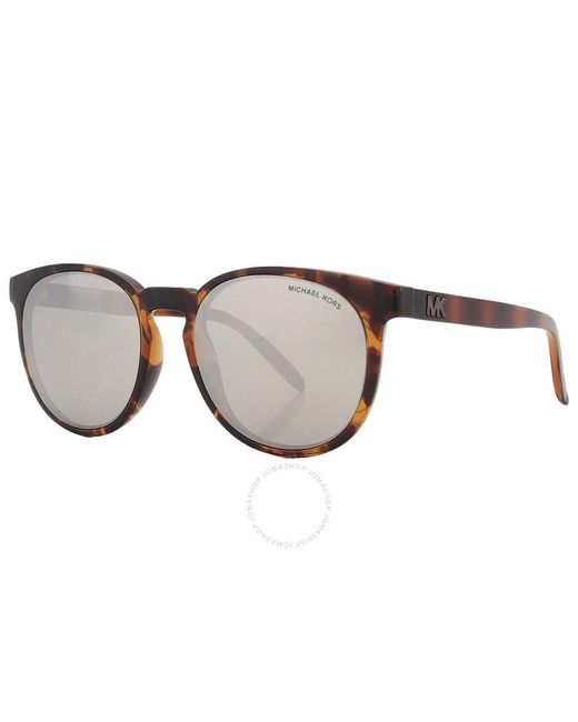 Michael Kors Brown Texas Silver Mirror Round Sunglasses Mk2187 30066g 54 for men
