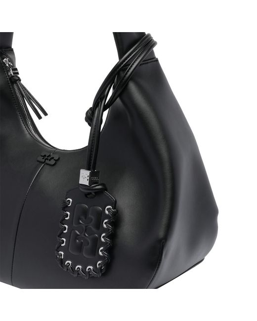 Ganni Black Medium Hobo Bag
