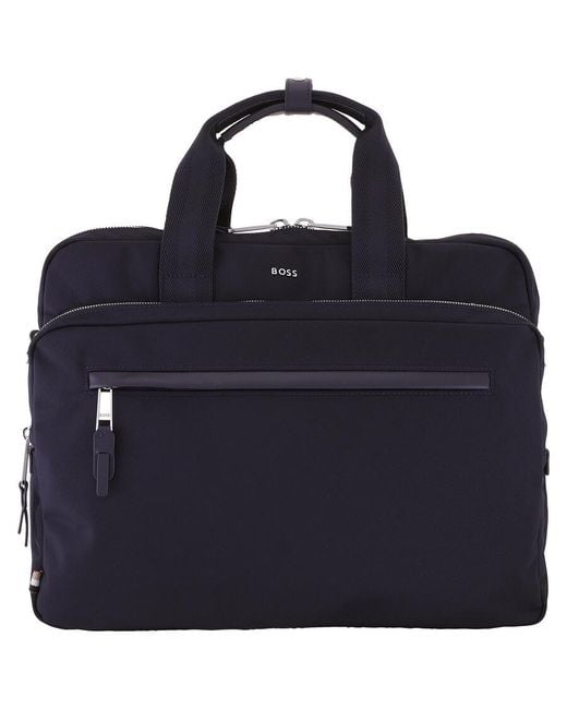 Boss Blue Multi-Pocket Document Case for men