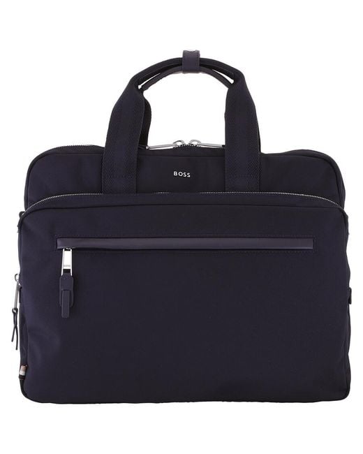 Boss Blue Multi-Pocket Document Case for men