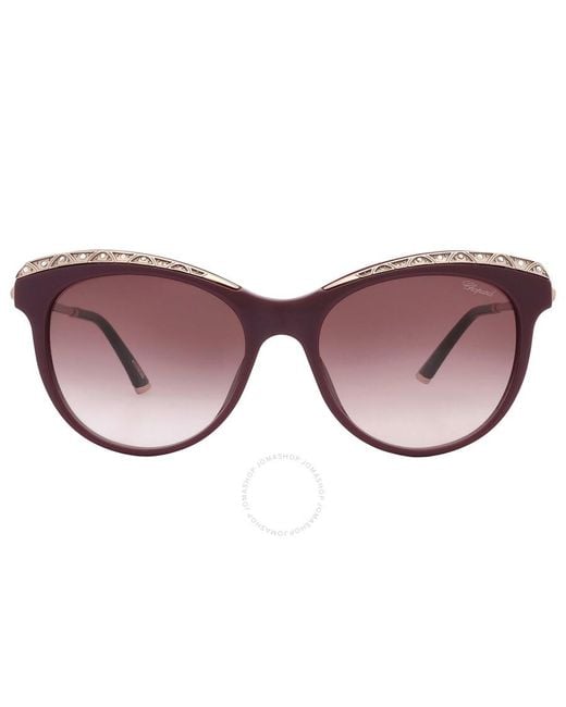 Chopard Brown Gradient Cat Eye Sunglasses Sch271s 09fd 55