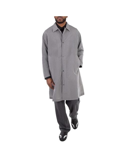 Emporio Armani Gray Single-Breasted Textured Trench Coat, Brand Size 52 Us for men
