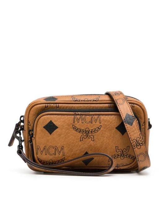 MCM Brown Mini Aren Maxi Visetos Crossbody Bag for men