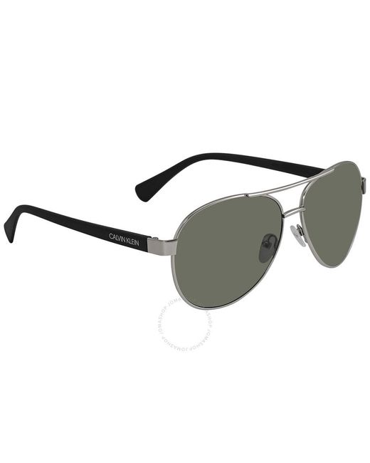Calvin Klein Gray Pilot Sunglasses Ck19316s 045 60 for men