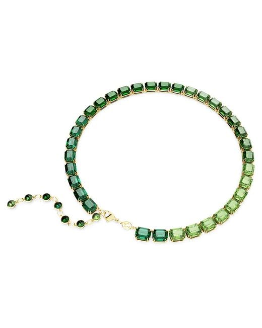 Swarovski Green Millenia-Plated Tennis Necklace