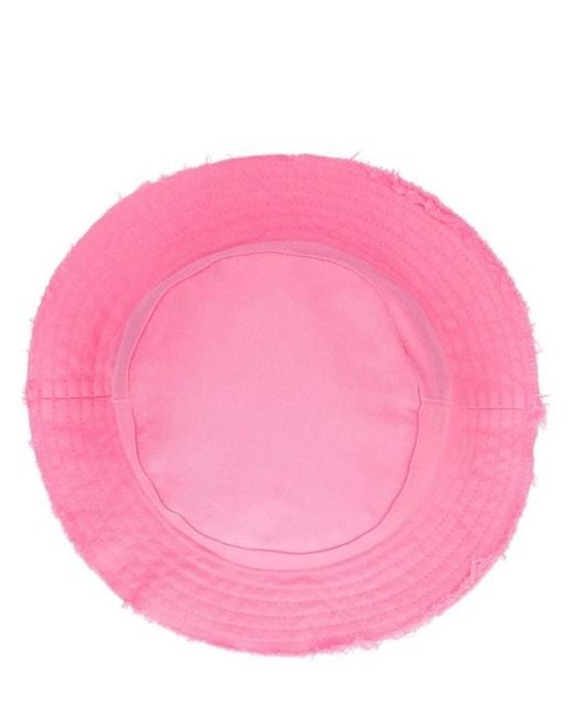 Jacquemus Pink L'Enfant Frayed Hem Bucket Hat
