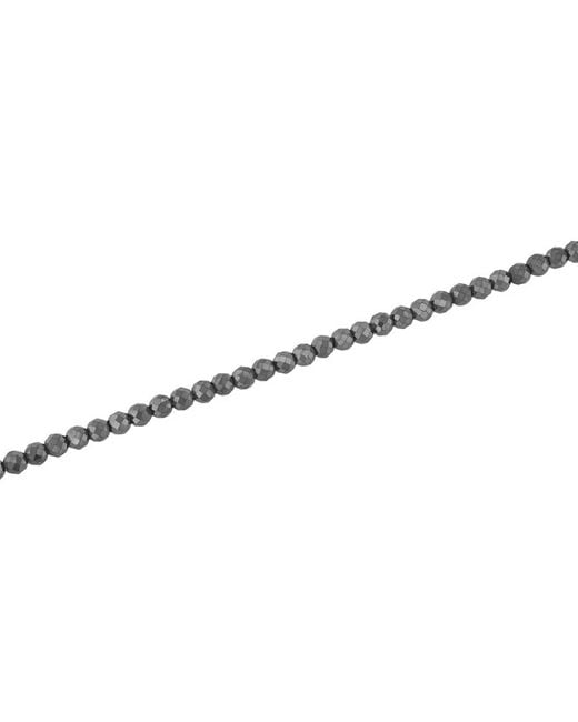 Robert Alton Gray Stainless Steel 4Mm Hematite Faceted Bead Bracelet for men