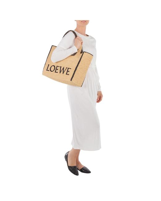 Loewe Natural Raffia Large Font Tote Bag | Lyst UK