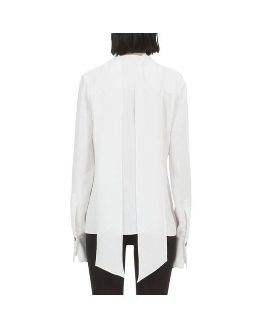 Ferragamo White Sash Collar Long-Sleeved Shirt, Brand Size 40 Us