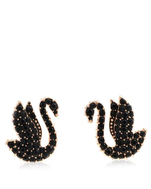 Swarovski Black Swan Stud Earrings