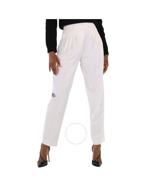 Burberry White Optic Location Print Trousers