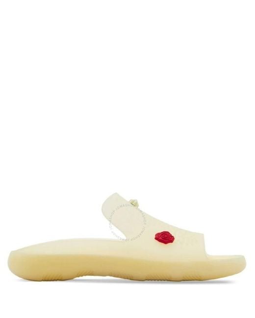Burberry Yellow Stingray Applique-Detail Slides, Brand Size 39 (Us for men