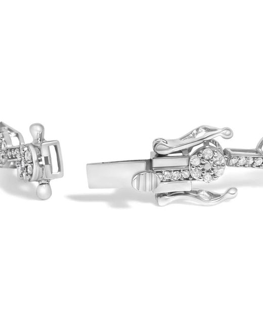 Haus of Brilliance Metallic 925 Sterling 2.0 Cttw Diamond Custer Link Bracelet