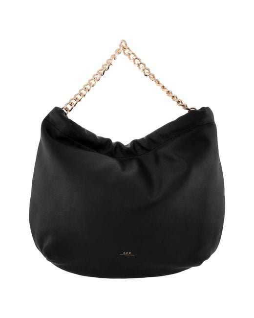 A.P.C. Black Ninon Logo Chain Shoulder Bag