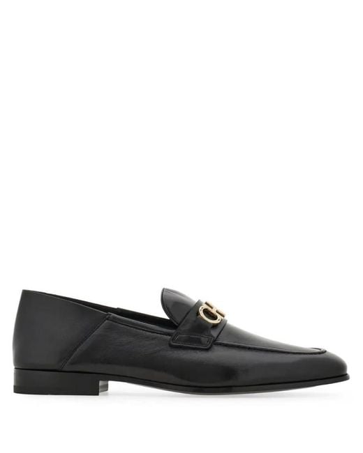 Ferragamo Black Gancini Ornament Hybrid Loafers for men