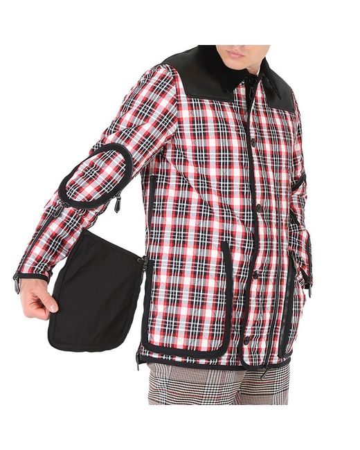 Burberry Red Bright Check Diamond-quilted Barn Jacket for men