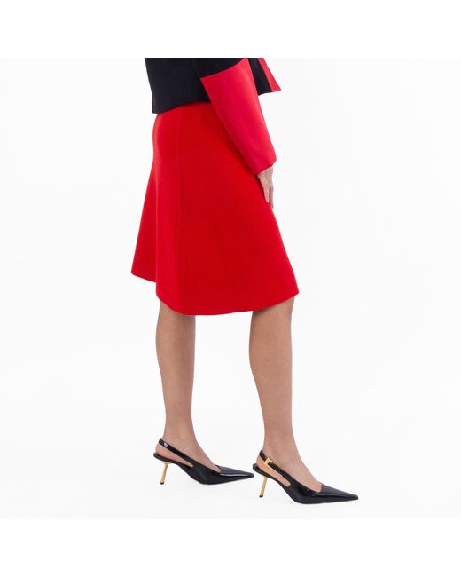Ferragamo Red Ferragamo Knitted Knee-Length Skirt